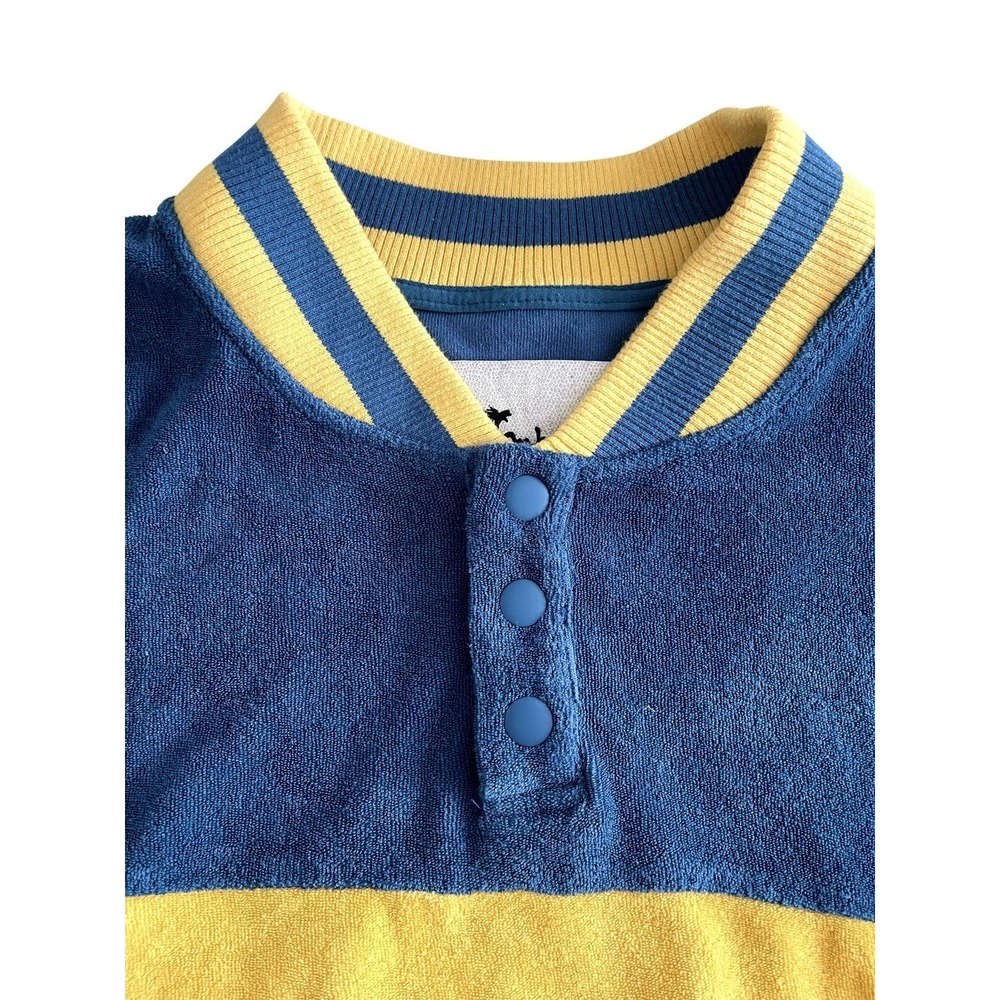 TOMBOLO Big Cat On Campus Cabana Long Sleeve Terry Cloth Varsity Shirt sz L - Picture 4 of 11